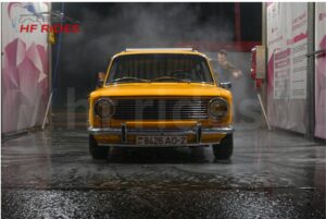 steam coming from the car bonnet