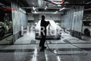 car washing in the car service station