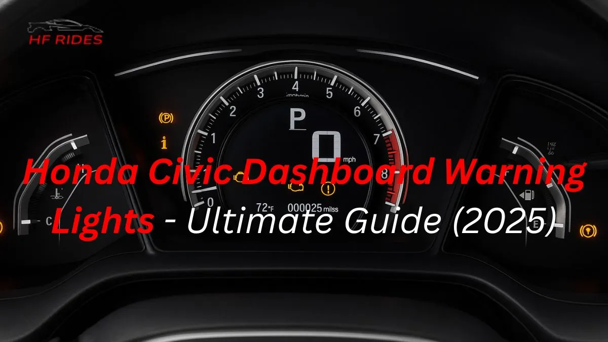 Image showcasing multiple warning lights on dashboard of honda civic - Honda civic dashboard warning lights