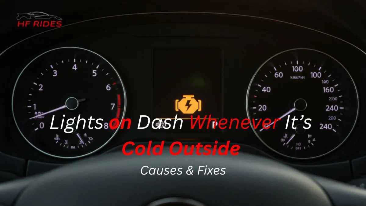 Car dashboard showing check engine light warning - Lights on Dash Whenever It’s Cold Outside